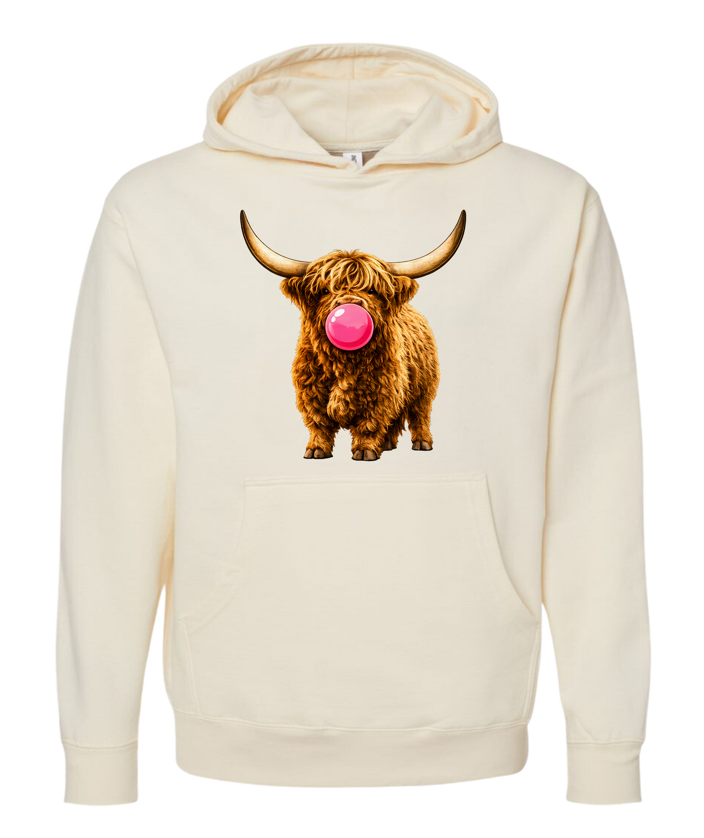 Sassy Bubble-Blowing Highland Cow Hoodie