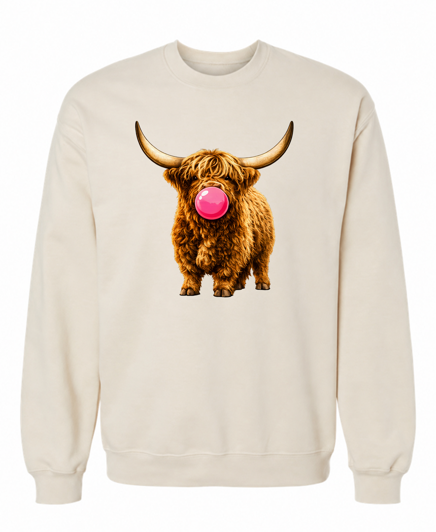 Sassy Bubble-Blowing Highland Cow Sweatshirt