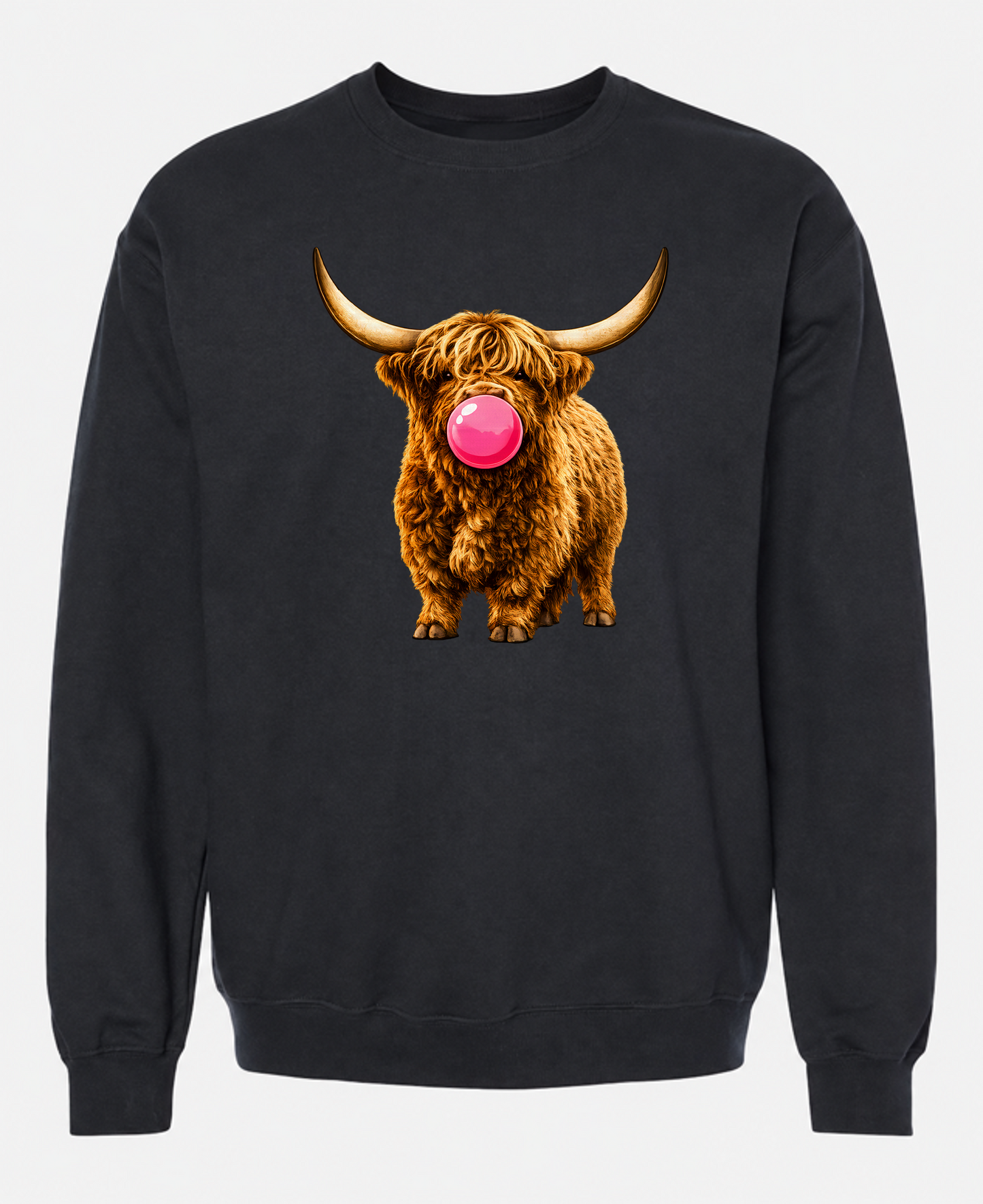Sassy Bubble-Blowing Highland Cow Sweatshirt