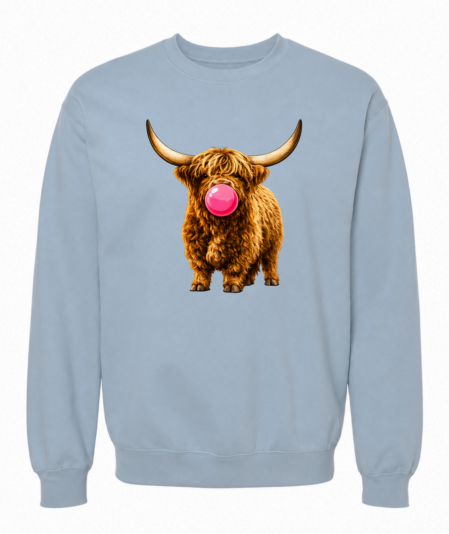 Sassy Bubble-Blowing Highland Cow Sweatshirt