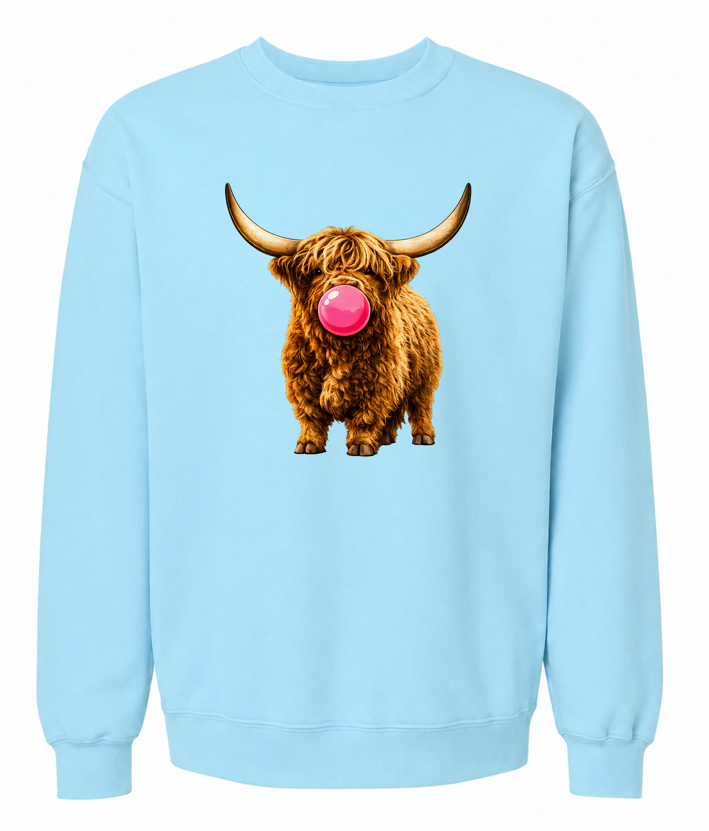 Sassy Bubble-Blowing Highland Cow Sweatshirt