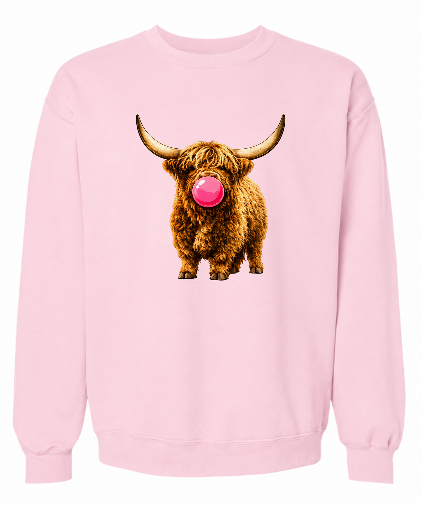 Sassy Bubble-Blowing Highland Cow Sweatshirt