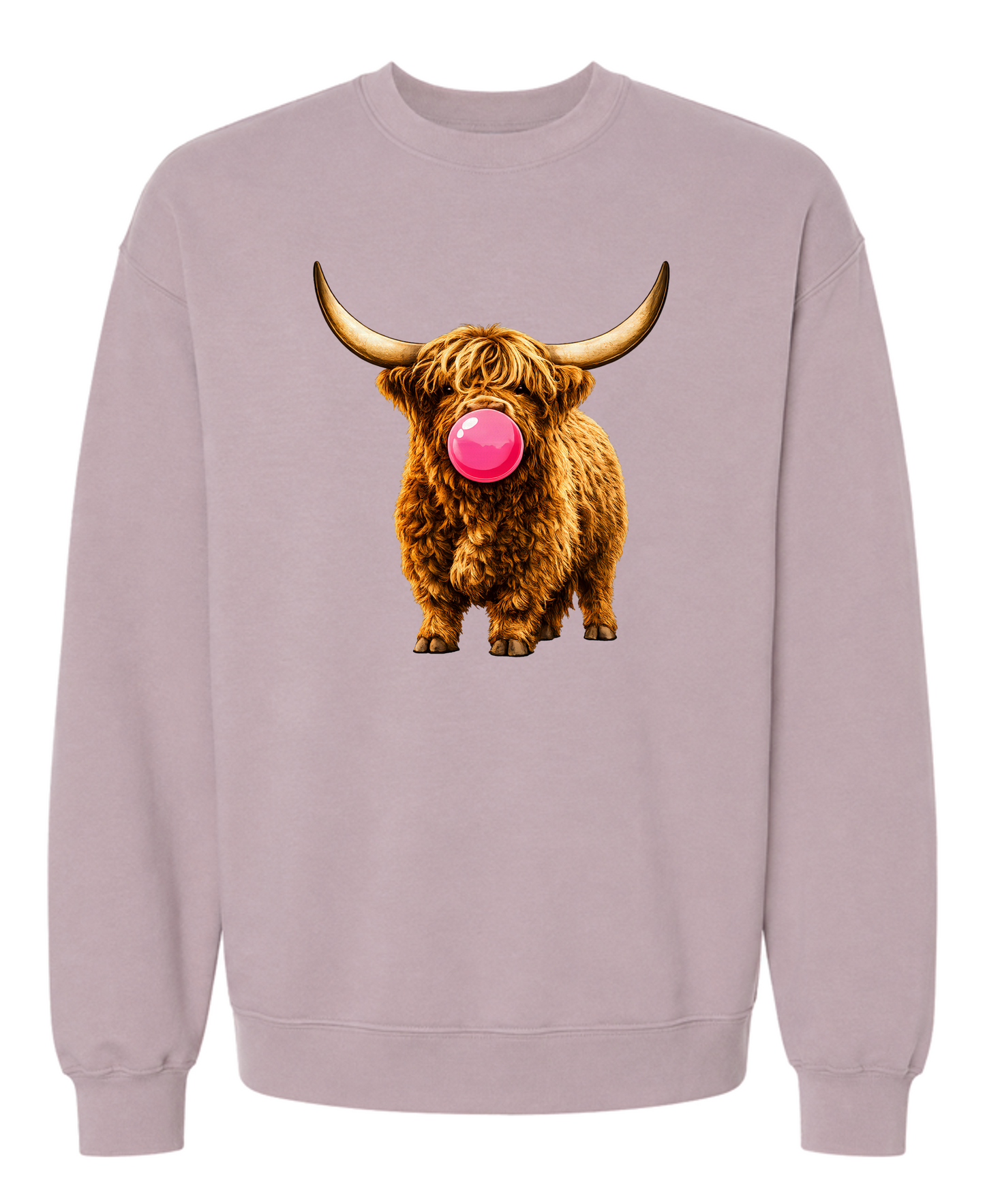 Sassy Bubble-Blowing Highland Cow Sweatshirt