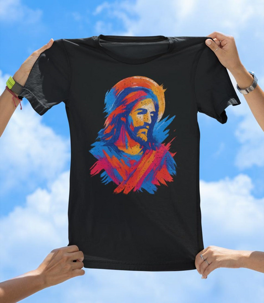 Jesus Brush Art T-Shirt | Vibrant Christian Graphic Tee - The Southern Yankee