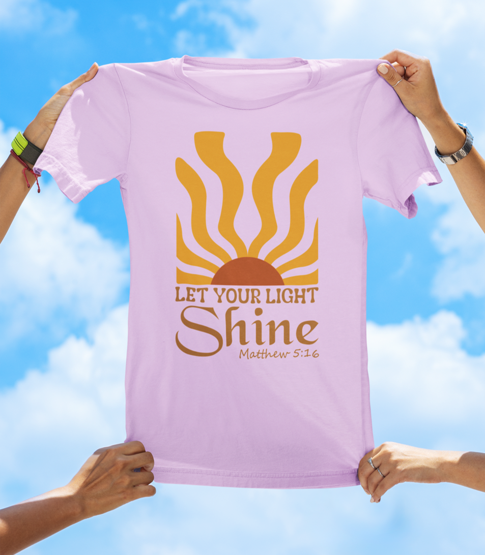 Let Your Light Shine – Matthew 5:16 | BOHO Floral Faith Graphic Tee