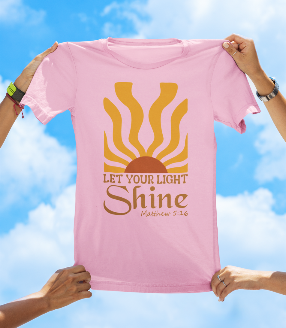 Let Your Light Shine – Matthew 5:16 | BOHO Floral Faith Graphic Tee