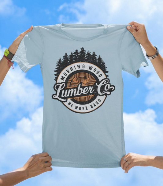 Morning Wood Lumber Co. T-Shirt | Funny Vintage Work Hard Graphic Tee - The Southern Yankee