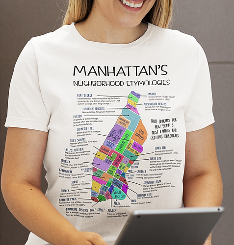 Manhattan's Neighborhood Etymologies Tee