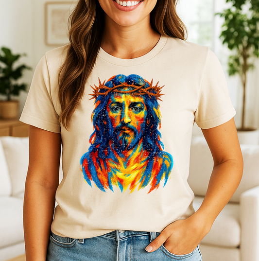 Painted Jesus T-Shirt – Faith Meets Art