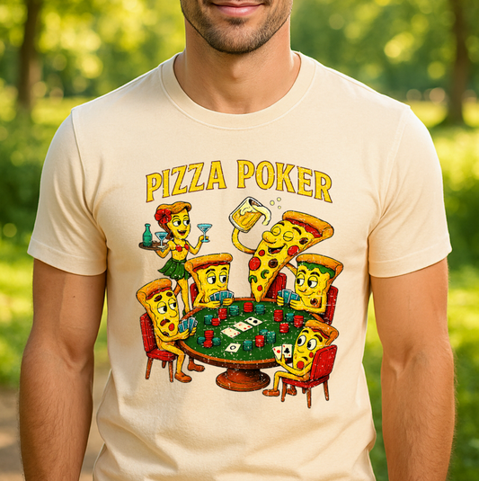 Pizza Poker T-Shirt – All In With Extra Cheese!