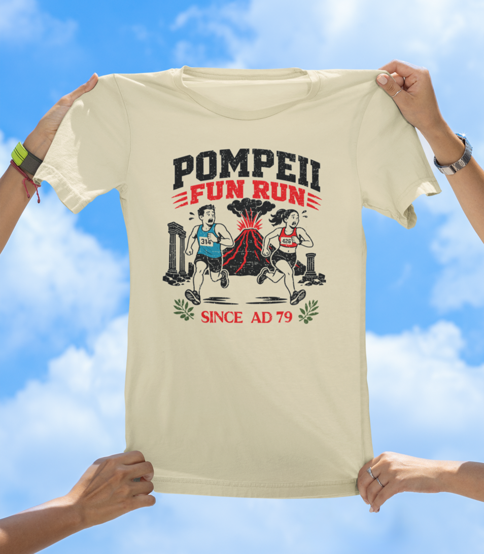 Pompeii Fun Run T-Shirt – Since AD 79 Volcano Graphic Tee