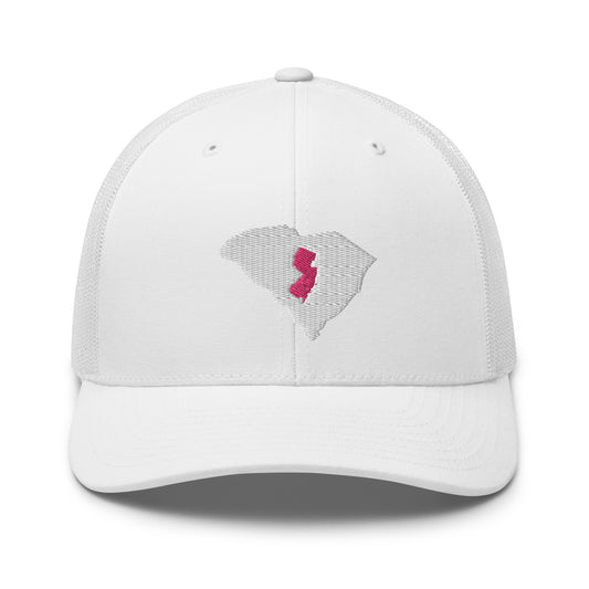 Women's Embroidered South Carolina Life with New Jersey Roots Trucker Cap