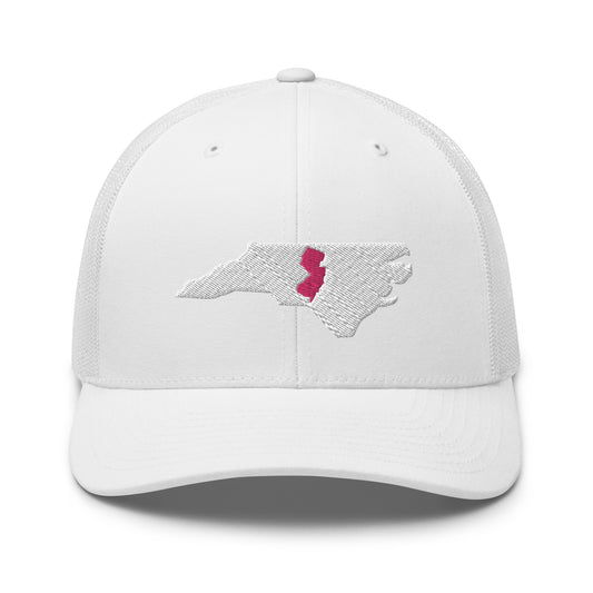 Women's Embroidered North Carolina Life with New Jersey Roots Trucker Cap