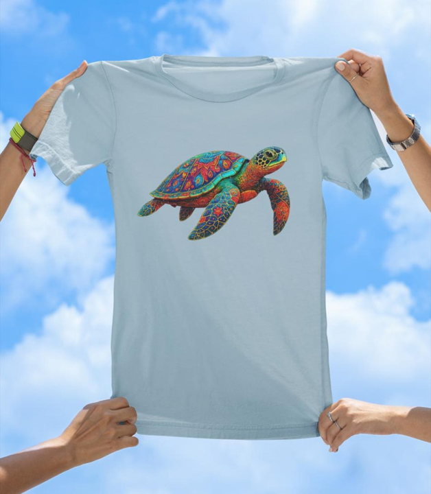 Vibrant Art Turtle T-Shirt | Colorful Sea Turtle Fun Tee - The Southern Yankee