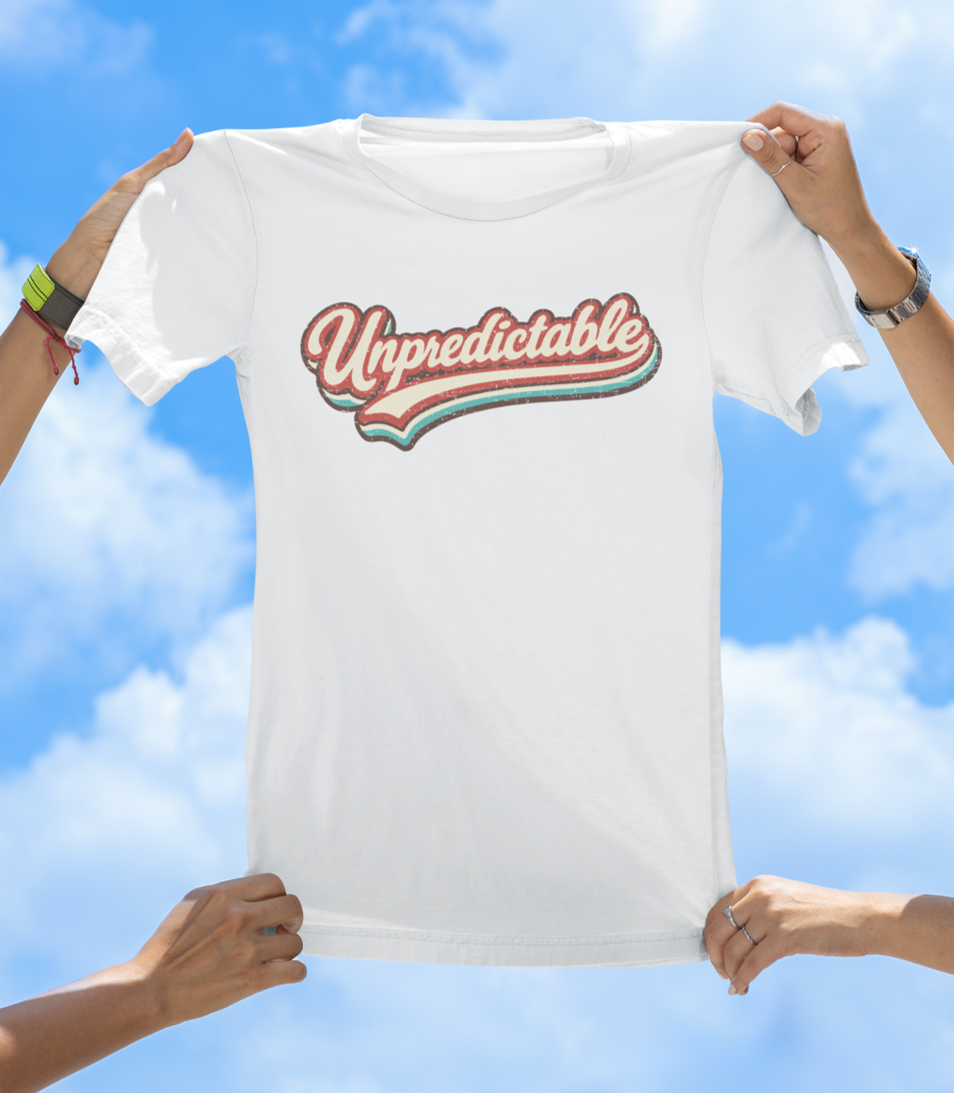 Unpredictable Retro Graphic Tee – Wear Your Personality T-shirt