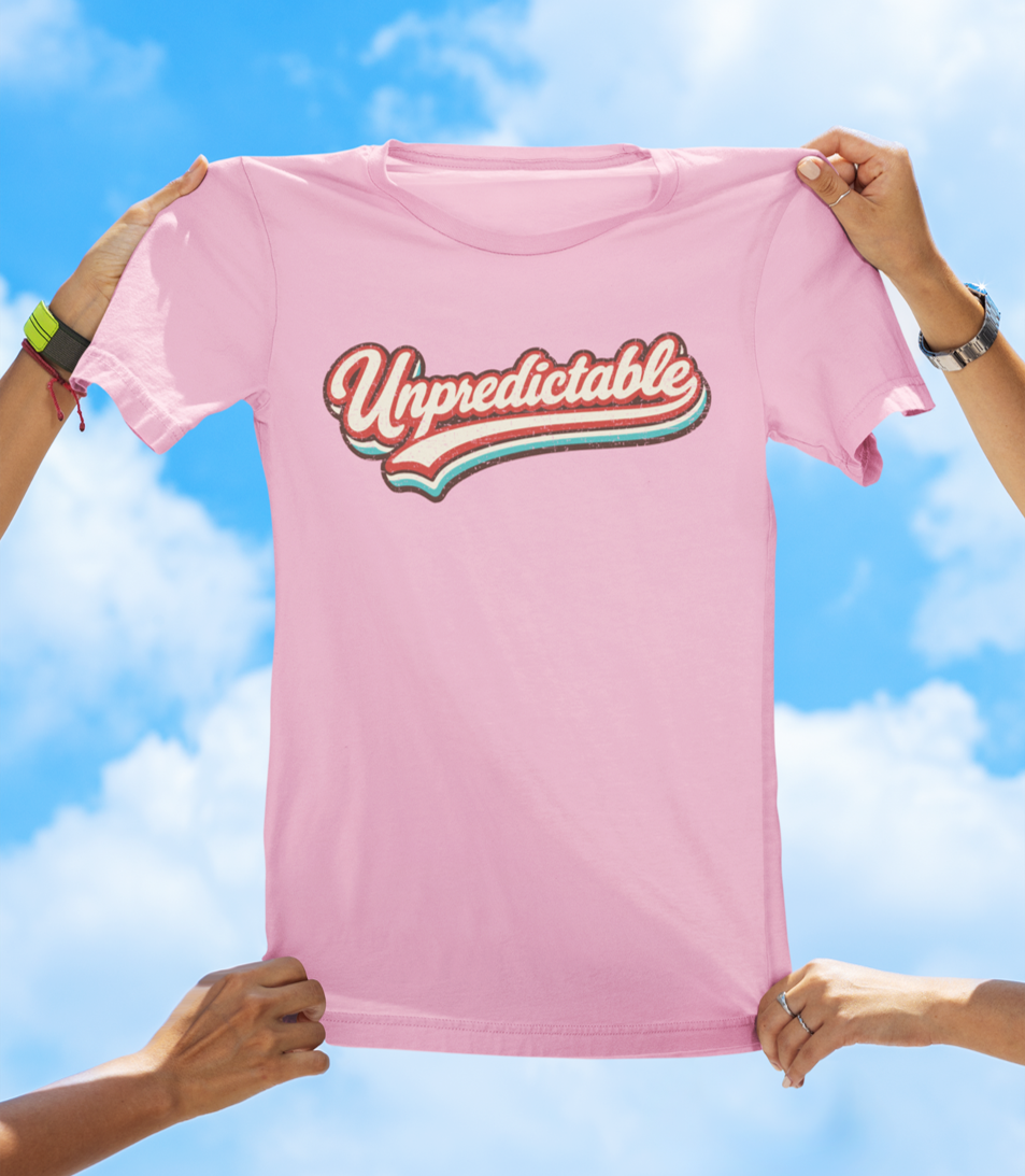 Unpredictable Retro Graphic Tee – Wear Your Personality T-shirt