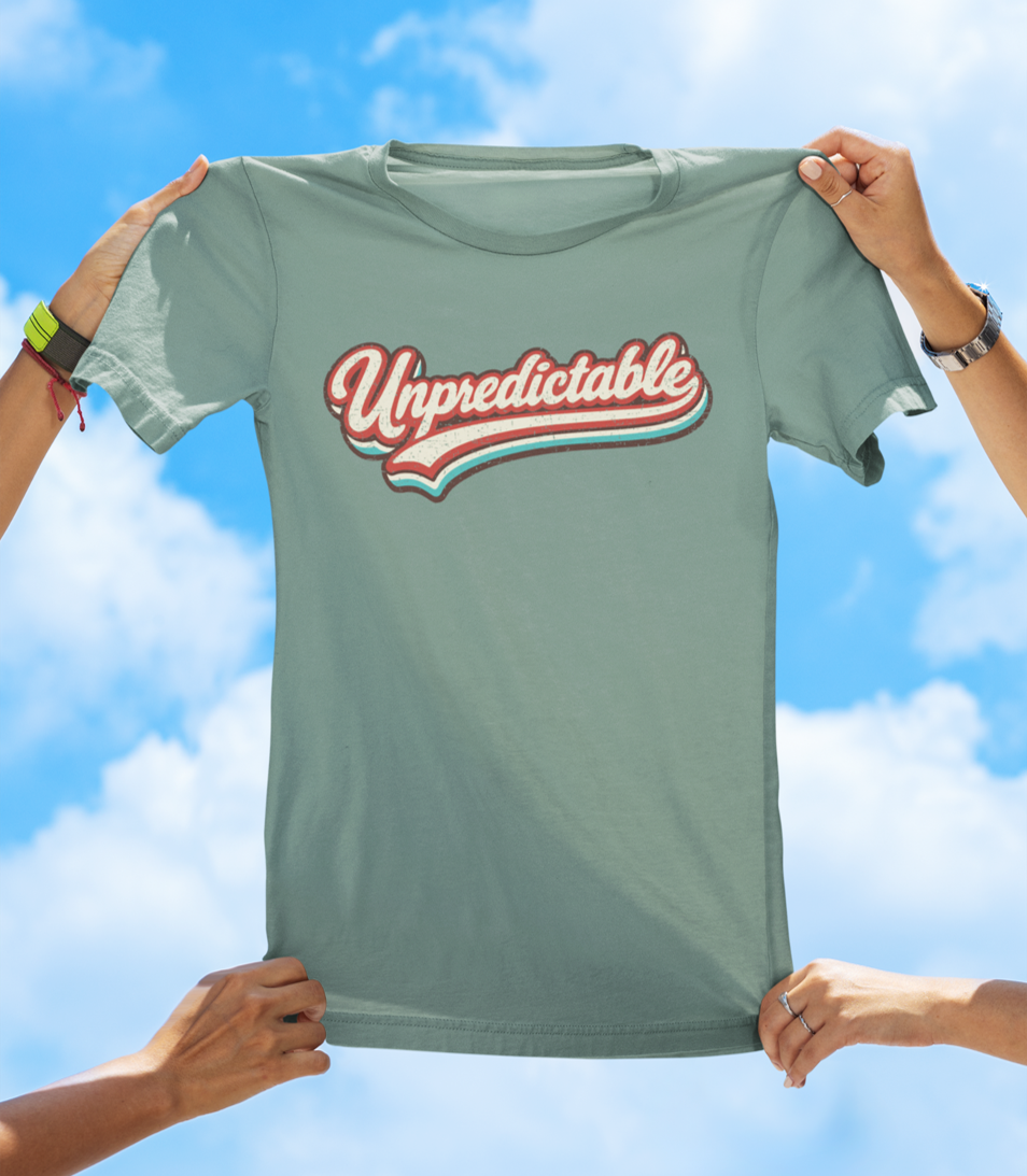 Unpredictable Retro Graphic Tee – Wear Your Personality T-shirt