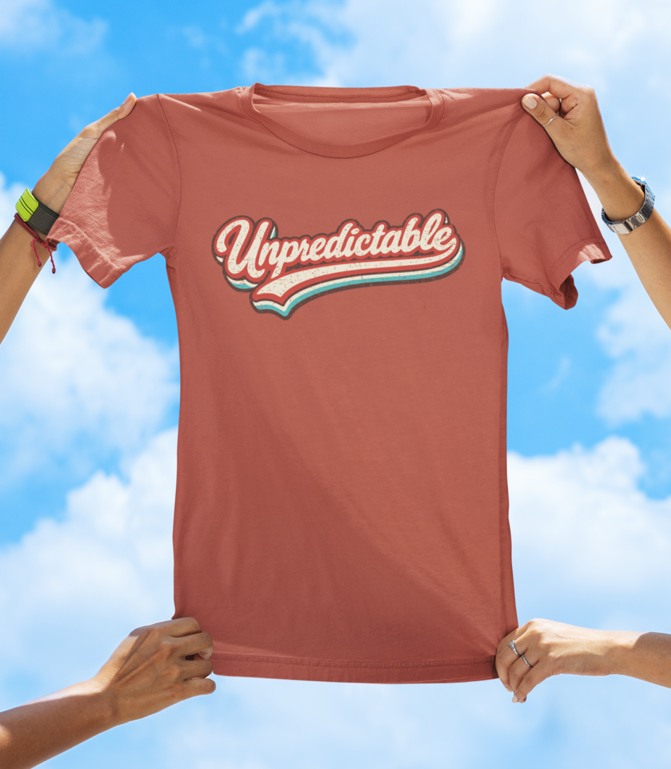 Unpredictable Retro Graphic Tee – Wear Your Personality T-shirt