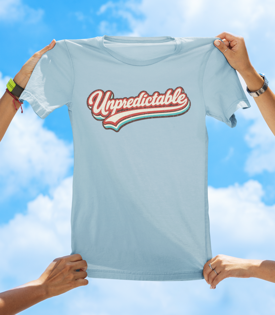 Unpredictable Retro Graphic Tee – Wear Your Personality T-shirt