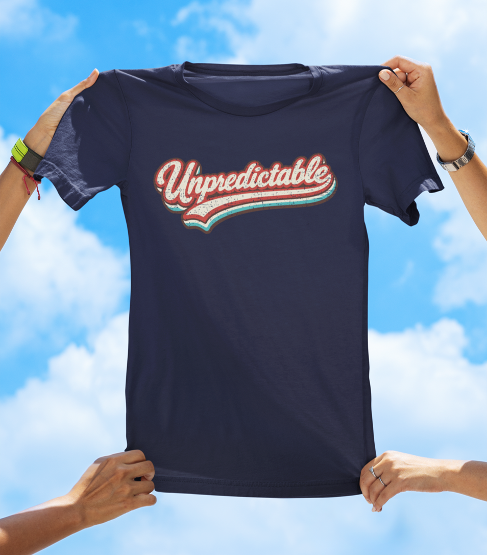 Unpredictable Retro Graphic Tee – Wear Your Personality T-shirt