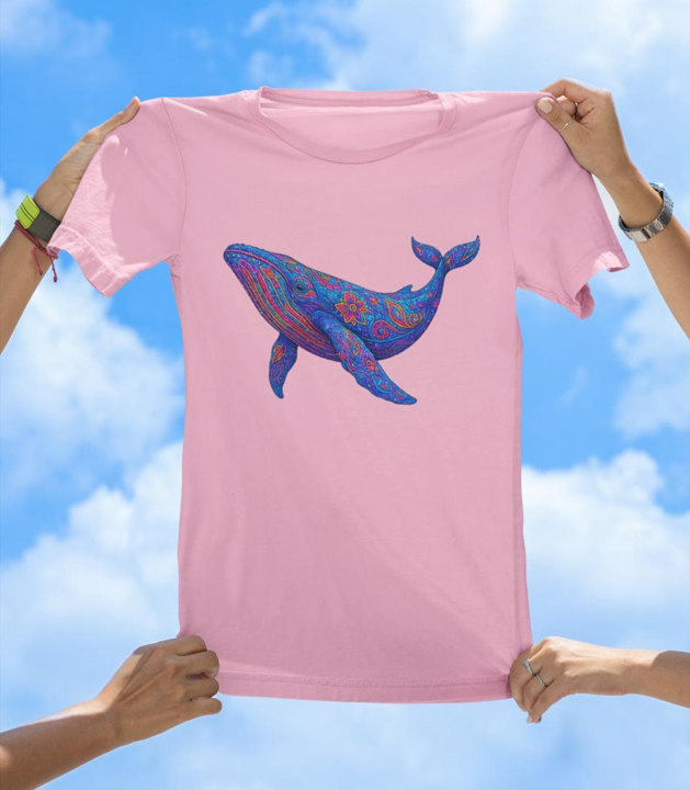 Vibrant Art Whale T-Shirt | Colorful Ocean Whale Tee