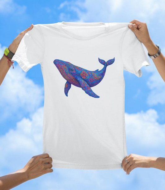 Vibrant Art Whale T-Shirt | Colorful Ocean Whale Tee - The Southern Yankee