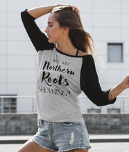 Load image into Gallery viewer, Northern Roots 3/4 Raglan Heather Ladies T-shirt - The Southern Yankee