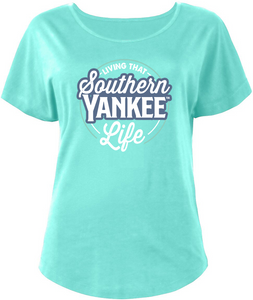 Ladies Scoop Neck Living that Southern Yankee Life Dolman Style T-shirt - The Southern Yankee