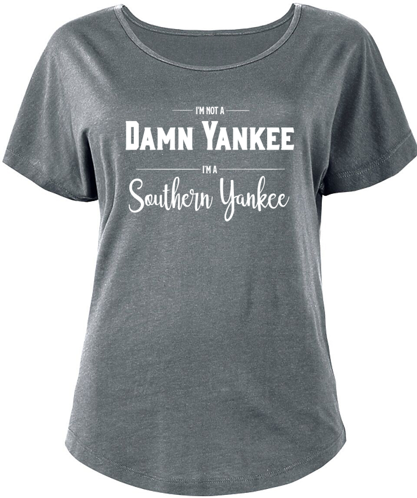 Ladies Scoop Neck Damn Yankee Dolman Style T-shirt