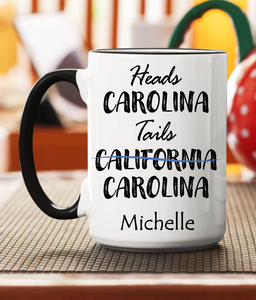 Personalized Heads Carolina Tails Carolina Mug - Southern Yankee