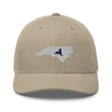 Load image into Gallery viewer, Embroidered North Carolina Life with New York Roots Trucker Cap - Southern Yankee