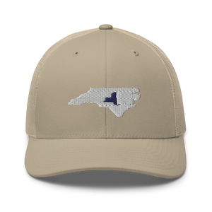 Embroidered North Carolina Life with New York Roots Trucker Cap - Southern Yankee