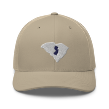 Load image into Gallery viewer, Embroidered South Carolina Life with New Jersey Roots Trucker Cap - Southern Yankee
