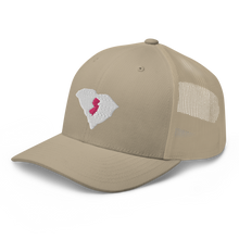 Load image into Gallery viewer, Women&#39;s Embroidered South Carolina Life with New Jersey Roots Trucker Cap - Southern Yankee