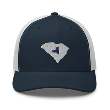 Load image into Gallery viewer, Embroidered South Carolina Life with New York Roots Trucker Cap - Southern Yankee