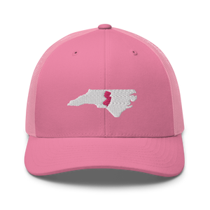 Women's Embroidered North Carolina Life with New Jersey Roots Trucker Cap - Southern Yankee