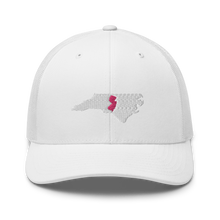 Load image into Gallery viewer, Women&#39;s Embroidered North Carolina Life with New Jersey Roots Trucker Cap - Southern Yankee