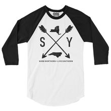 Load image into Gallery viewer, Crossed Arrows NY to NC 3/4 Sleeve Raglan Shirt - The Southern Yankee