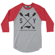 Load image into Gallery viewer, Crossed Arrows NY to NC 3/4 Sleeve Raglan Shirt - The Southern Yankee