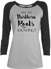 Load image into Gallery viewer, Northern Roots 3/4 Raglan Heather Ladies T-shirt - The Southern Yankee