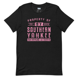 Property Of Southern Yankee Pink Text T-Shirt - Southern Yankee